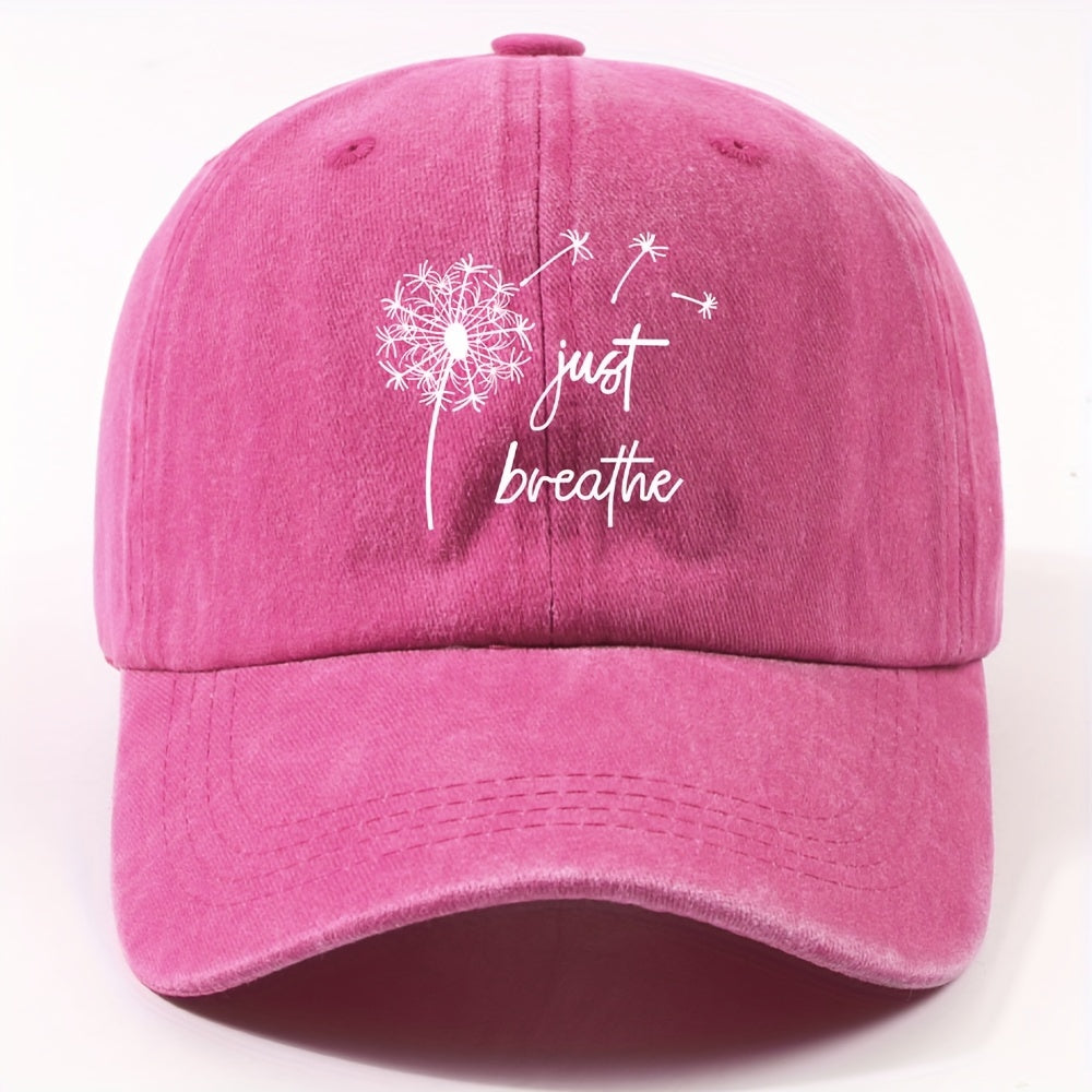 Unisex Retro Dandelion Print Baseball Cap with Curved Brim - Adjustable Dad Hat Suitable for Cycling, Outdoor & Casual Wear - Lightweight All-Season Round Cap (Metal Closure)