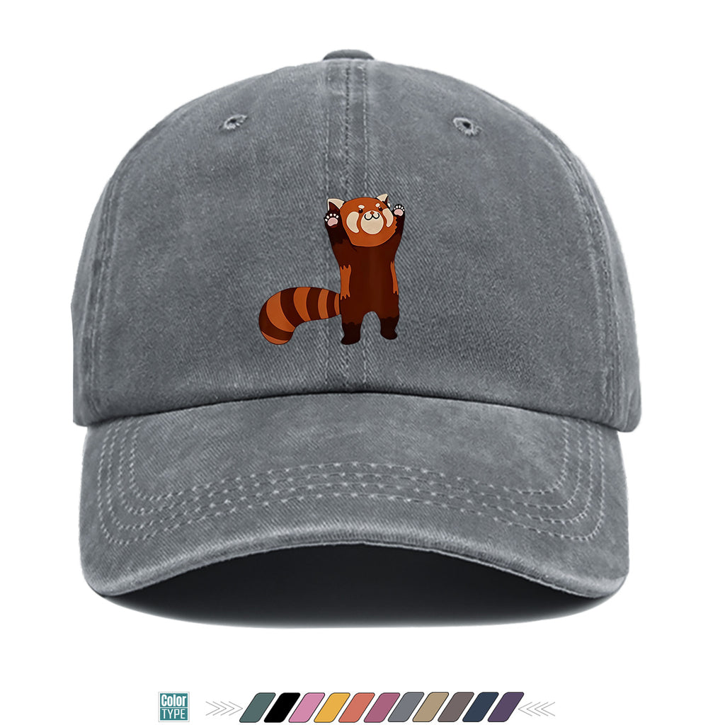 1pc Cartoon Red Panda Printed Baseball Cap, Cute Animal Pattern Sun Hat, Adorable Age-Reducing Fashion Hat, Unisex Adjustable Duckbill Cap, Couple Outing Hat, Casual Leisure Hat, Outdoor Play Sun Hat, Picnic Photography Hat, Bestie Matching Hat