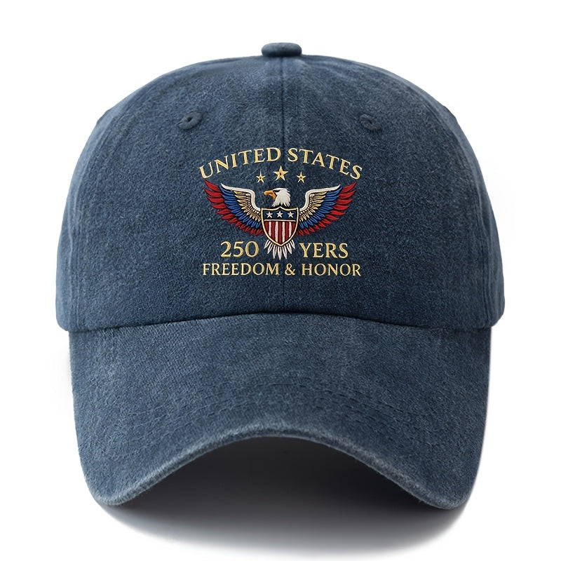 A Unisex Fashionable and Versatile Printed UNITED STATES Eagle Baseball Cap, Featuring a Classic Vintage Washed Outdoor Lightweight Curved Brim. This Trucker Baseball Cap Is Suitable for Casual Occasions Such as Outdoor Vacations