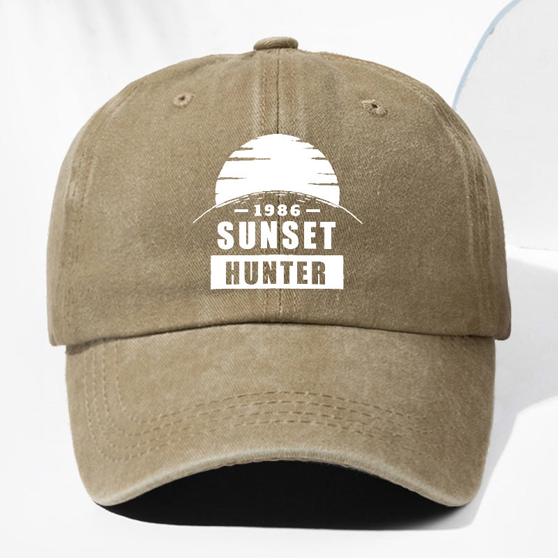 Unisex Sunset SUN SET Printed Washed Vintage Baseball Cap Fashion Men Women Sun Hat Outdoor Cap Adjustable Size Trucker Hat Suitable for All Seasons Daily Wear