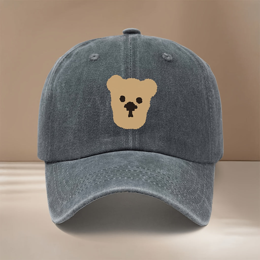 This Is a Baseball Cap with a Pixelated Bear Print, Featuring a Comfortable, Simple, and Adjustable Design. It's a Unisex Casual Hat with a , Lightweight Duckbill Brim. Suitable for Outdoor Sports, Dinners, Camping, and Trendy Fashion