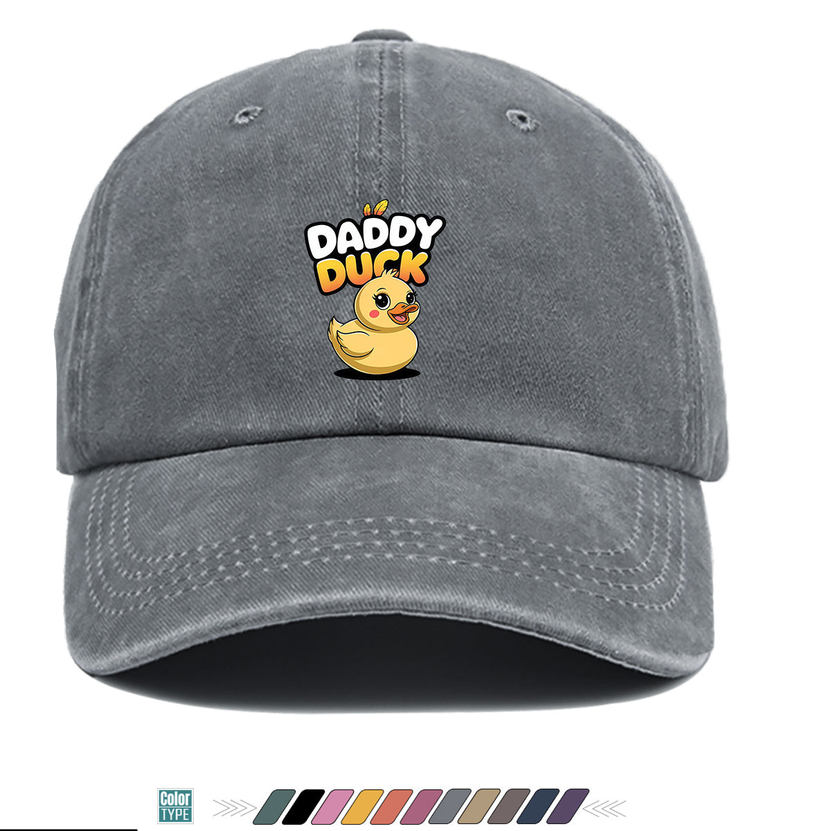 1pc "DADDY DU" Fun Rubber Duck Print Baseball Cap, Cute Cartoon Sun Hat, Fashion Casual All-Match Unisex Duckbill Cap, Adjustable Size, Dad Fishing Hat, Mom Shopping Hat, Hiking Riding Hat, Suitable for Daily Outing, Park Play, Party Gathering