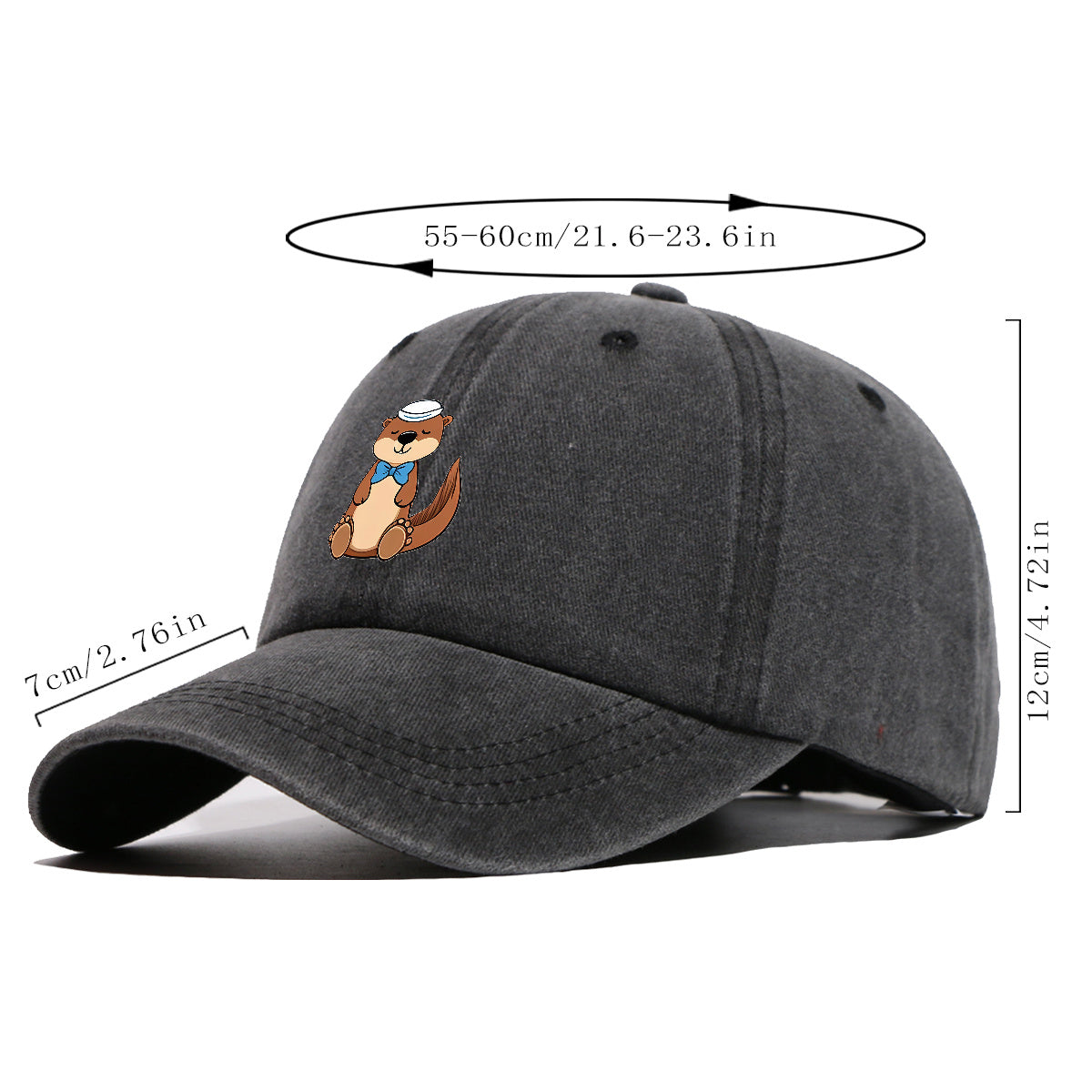1pc Cartoon Otter Print Baseball Cap, Cute Animal Pattern Sun Hat, Fashion Casual Trendy Cap, Unisex Adjustable Duckbill Cap, Outdoor Travel Sunshade Hat, Outfit Hat, Bestie Shopping Photography Hat, Hiking Riding Hat, Daily Commute Versatile Hat