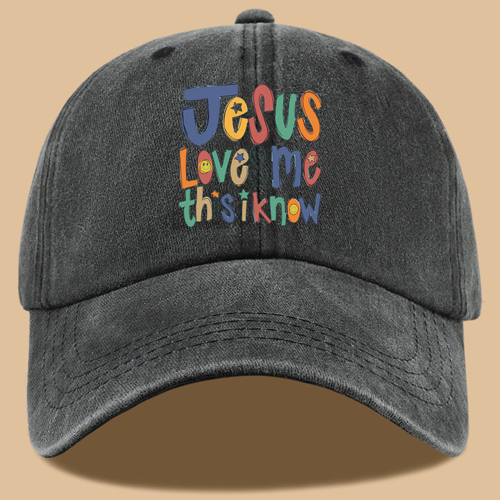1pc Christian-themed Printed Baseball Cap with a Warm and Affectionate Design, Featuring Rounded, Cute, and Colorful Text. Lightweight, Comfortable, and Breathable Sun Hat with a Stylish, Simple, and Aesthetically Pleasing Look. Adjustable Size
