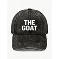 THE GOAT Vintage Baseball Cap for Men & Women - Retro Black Washed Adjustable Cap with GOAT Lettering, Machine Washable, Suitable for Casual Streetwear, Gifts, & Casual Attire