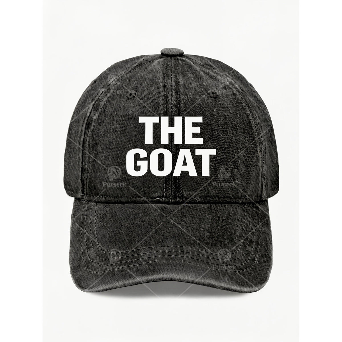 THE GOAT Vintage Baseball Cap for Men & Women - Retro Black Washed Adjustable Cap with GOAT Lettering, Machine Washable, Suitable for Casual Streetwear, Gifts, & Casual Attire