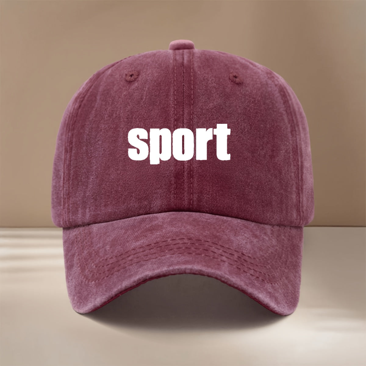 Baseball Cap with "sport" Text Graphic Print, Featuring a Relaxed and Simple Hip-hop Style. Unisex Trucker Hat Suitable for Vacations, Travel, Gatherings, and Camping. Comfortable and Lightweight Duckbill Cap with a Curved Brim That Slims the Face.