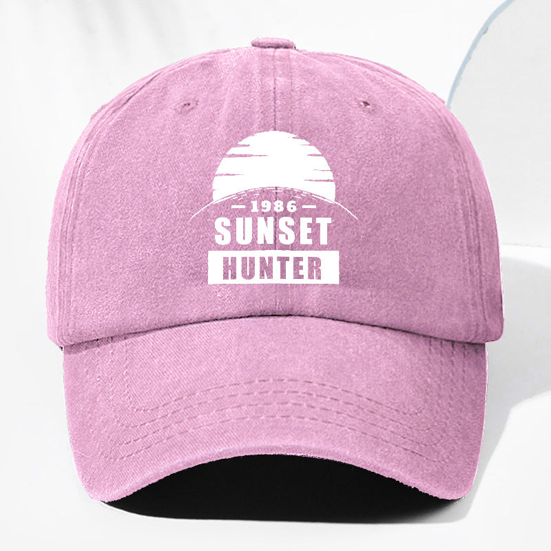 Unisex Sunset SUN SET Printed Washed Vintage Baseball Cap Fashion Men Women Sun Hat Outdoor Cap Adjustable Size Trucker Hat Suitable for All Seasons Daily Wear