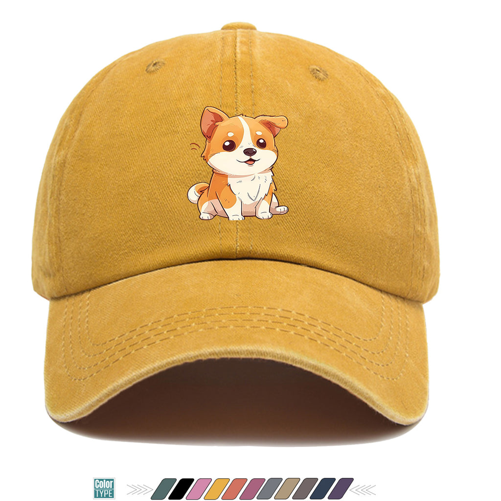1pc Corgi Print Baseball Cap Suitable for Daily Outfits, Outdoor Activities & Gifts - Adjustable Snapback Hat with Corgi Dog Pattern, Unisex for Men & Women, Corgi-Themed, Park Strolls, Casual Wear (Cute Corgi)