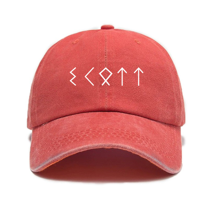 Washed Distressed Printed Baseball Cap Adult Trendy Easy Style Printed Distressed Hip-Hop Soft Top Baseball Cap Unisex Fashion Cap