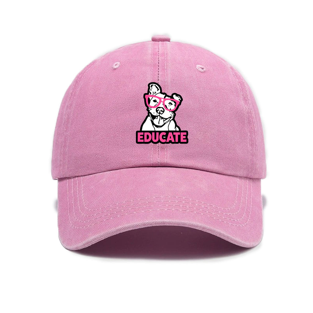 1 Washed Distressed Printed Baseball Cap for Adults, Trendy Hip-Hop Versatile Puppy Print Washed Distressed Soft Top Sun Baseball Cap, Unisex Baseball Cap