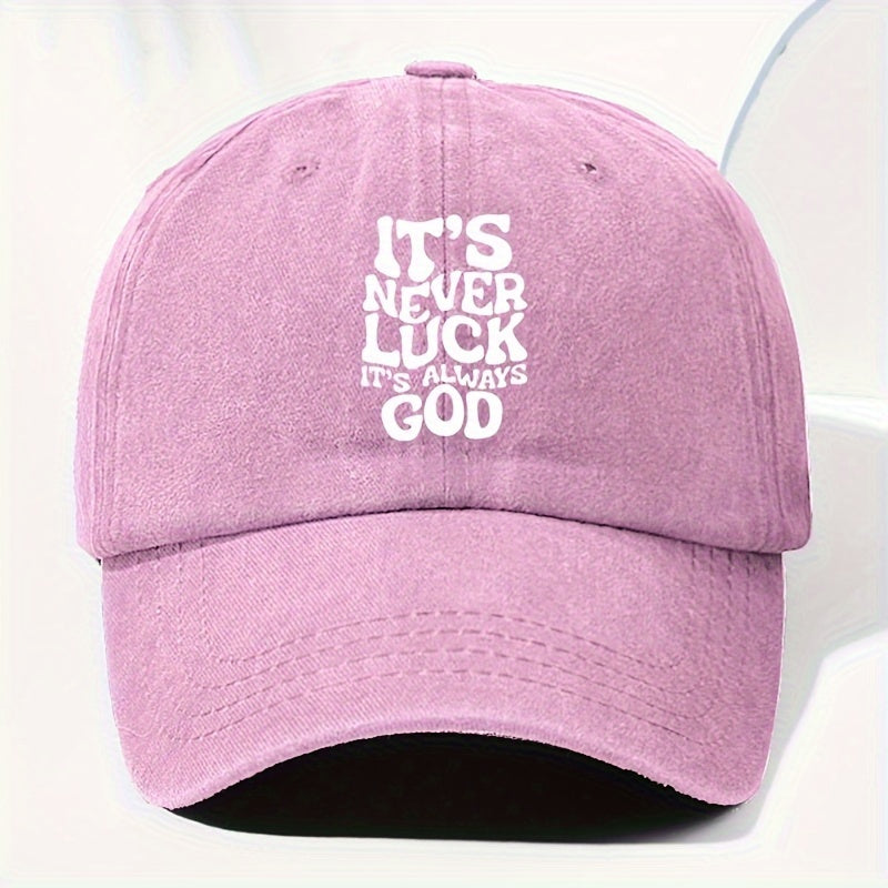 Unisex IT'S NEVER Printed Washed Vintage Baseball Cap Fashion Outdoor Hat Adjustable Brim Trucker Cap Suitable for All Seasons Daily Wear