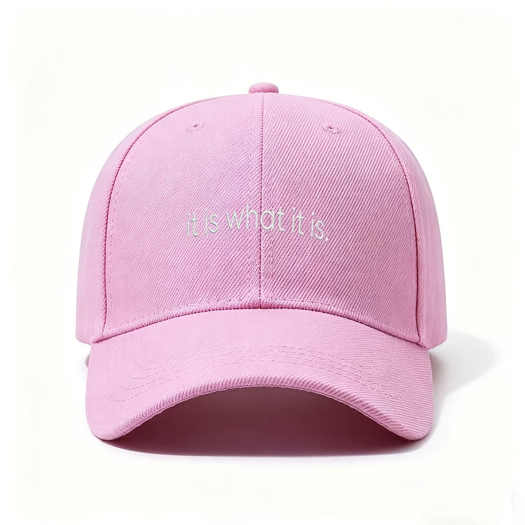 A Neutral Style "Let It Be" Baseball Cap, Adjustable Flat-brim Cap with a Simple and Calm Quote, Is an Excellent Gift for Those Who Appreciate a Leisurely, No-nonsense Atmosphere. It's a Casual and Easy-to-understand Statement Cap, Perfect for Lazy D