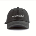 Overstimulated Letter Women'S Washed Baseball Cap, Fashionable Outdoor Retro Street Urban Style Unisex Baseball Cap Curved Brim Dad Hat Sun Hat Suitable for Vacation Beach Travel Cycling