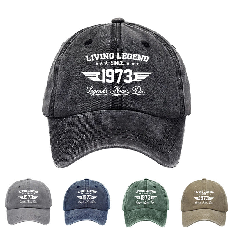 Personalized Casual Baseball Cap, 1973 Fun Text Pattern, Suitable for Everyday Wear, Suitable for Men And Women, Outdoor Sports Duckbill Cap