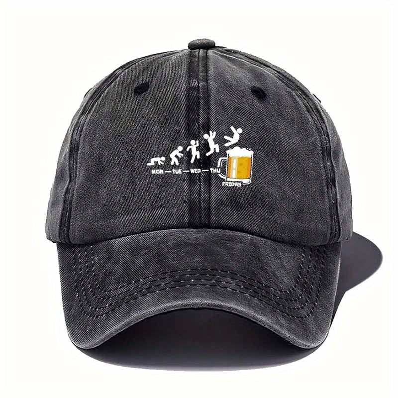 Unisex Washed Baseball Cap with Matchman Freedom - Humorous Novelty Hat Suitable for Friday Parties, Commuting & Casual Wear, Machine Washable Cap with Pull Tab Closure, Full-Print Matchstick Graphic for Themed Outfits