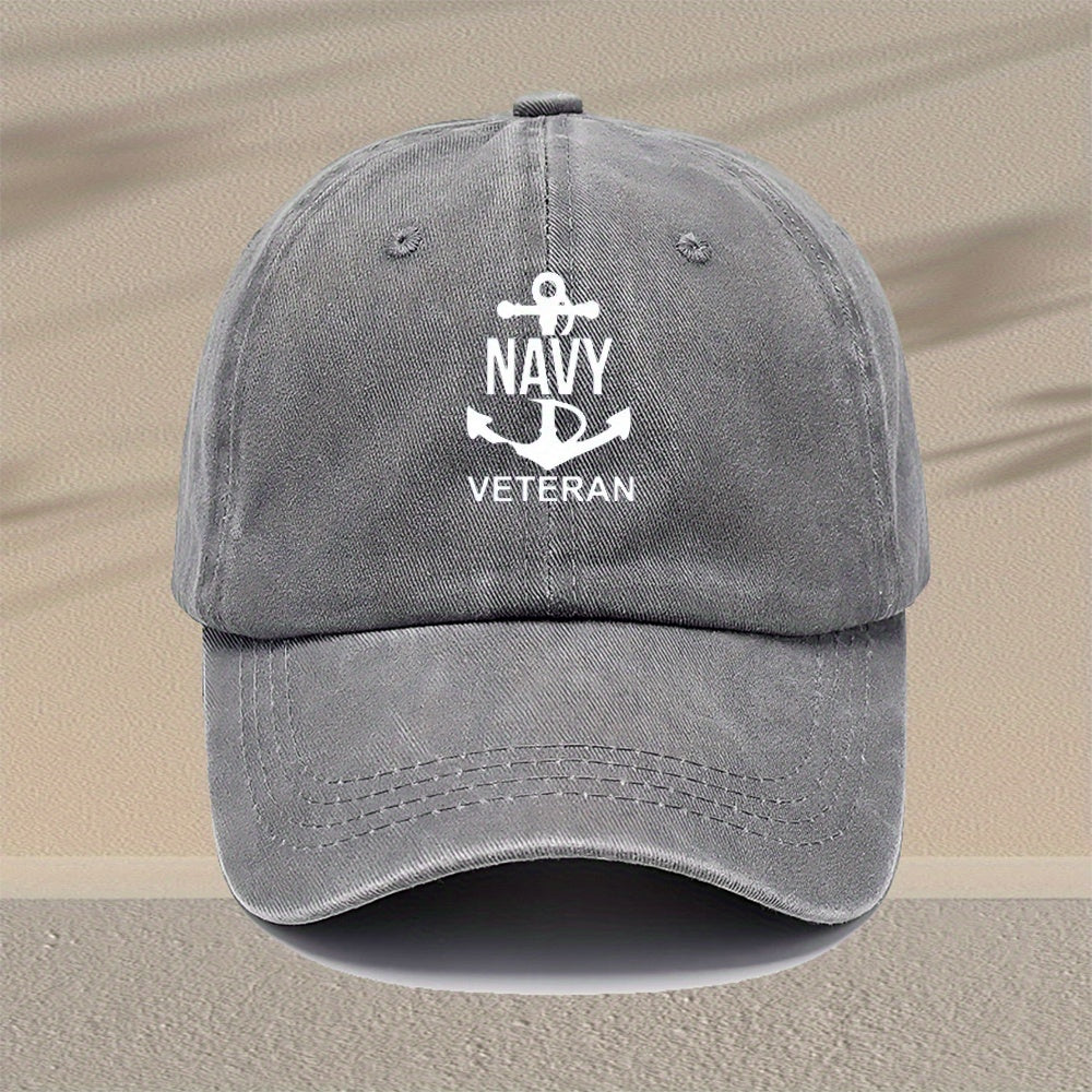 Fashionable Anchor Print Men'S Washed Baseball Cap, Adjustable Distressed Casual Hat for Men, Suitable for Travel And Outdoor Sports, Versatile for Everyday Style, Men'S Fashion Hat with Various Styles to Choose From, an Excellent Gift Option