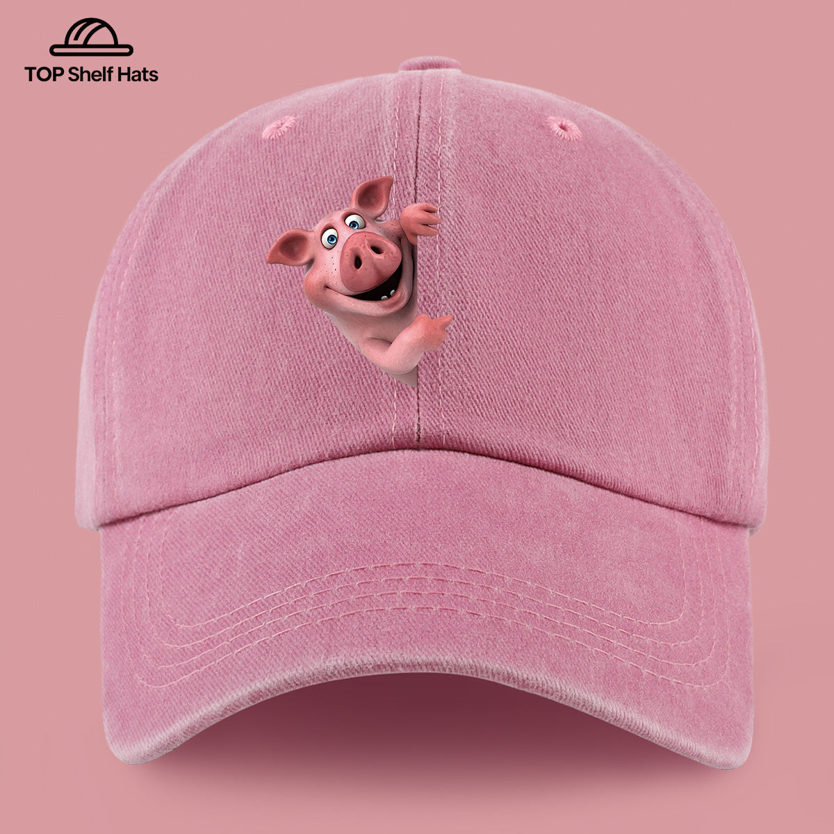 1pc 1pcs Cute Pig Print Baseball Cap Suitable for Men & Women, Lightweight Breathable Adjustable Cap with Pig, for Outdoor, Beach, Hiking, Fishing, Wedding, Birthday Gift, Pig-Themed Casual Hat for Casual Attire