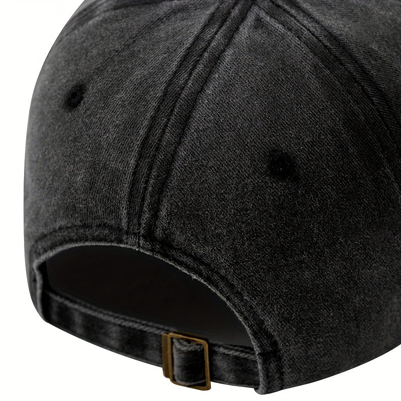 Unisex Adjustable Baseball Cap - "Just A Small Town" Letter Print, 100% Polyester Vintage Washed Style Outdoor Fishing Sun Hat, Suitable for Casual Wear And Sun