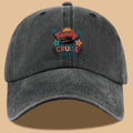 1pc "Family Mail Steamer 2025.98inch" Themed Printed Baseball Cap, Fun Cartoon Mail Steamer Ship, Stars, Palm Trees, Sunset Pattern, Fashionable Casual Sun Hat, Unisex, Adjustable Size, Dad's Fishing Hat, Mom's Vacation Hat, Suitable for Family