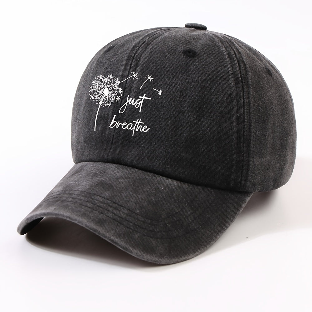 Unisex Retro Dandelion Print Baseball Cap with Curved Brim - Adjustable Dad Hat Suitable for Cycling, Outdoor & Casual Wear - Lightweight All-Season Round Cap (Metal Closure)