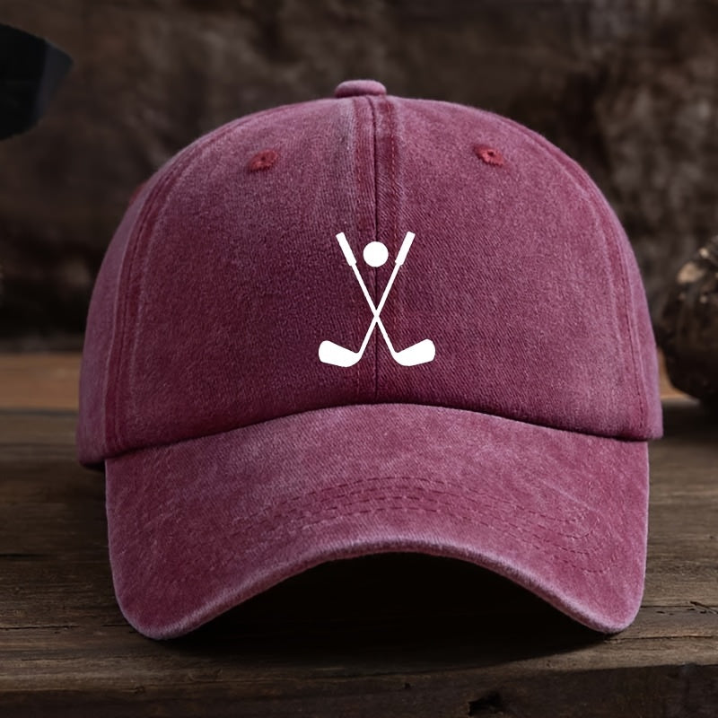 A Stylish And Versatile Golf Club Printed Baseball Cap, Perfect for Outdoor Activities And Trendy Looks