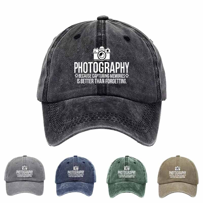 Photography Baseball Cap with White Camera Design - Lightweight Breathable Hat for Travel, Outdoor Photography, and Enthusiasts - Black/Blue/Green/Beige - Perfect Gift, Outdoor Photography Gear, Durable Construction, Travel Accessory