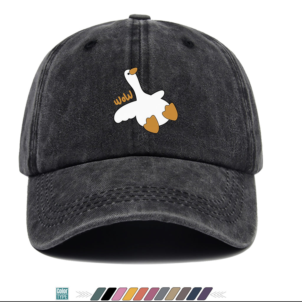 1pc Adorable White Goose Print Baseball Cap Suitable for Men & Women, Breathable Adjustable Snapback Hat with Goose, Unisex Casual Cap for Daily Wear, Picnic, Camping, Amusement Parks - Fun Gift for Goose Lovers, Birthday Present