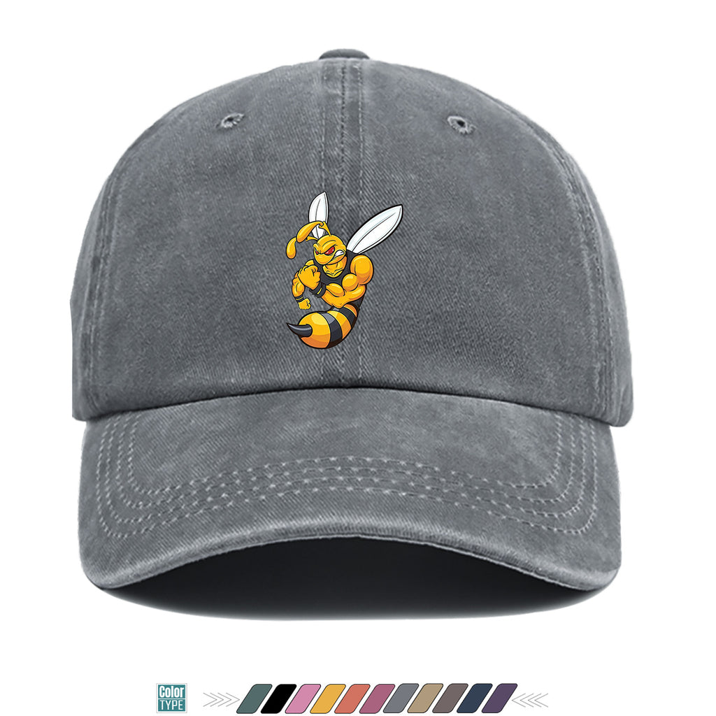 1pc Muscle Bee Cartoon Print Baseball Cap, Trendy Individual Sun Hat, Fashionable Street Hip-Hop Style Unisex Adjustable Duckbill Cap, Essential for Outings, Outdoor Camping Sun Hat, Sports Fitness Trendy Hat, Bestie Couple Matching Hat