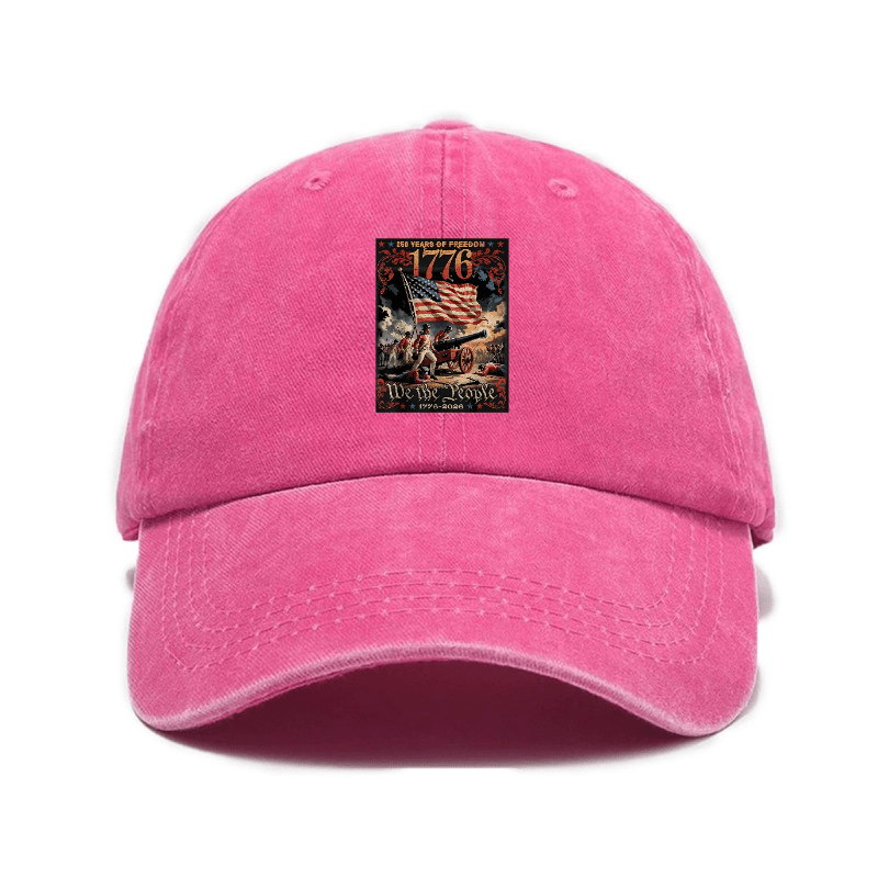 1776 American Elements Print Baseball Cap | Fashionable, Unisex, Casual Outdoor, Adjustable Buckle Closure, Hand Washable
