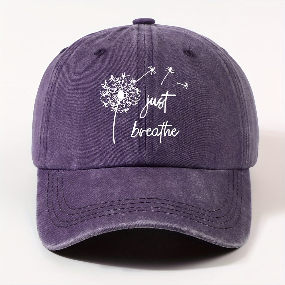 Unisex Retro Dandelion Print Baseball Cap with Curved Brim - Adjustable Dad Hat Suitable for Cycling, Outdoor & Casual Wear - Lightweight All-Season Round Cap (Metal Closure)