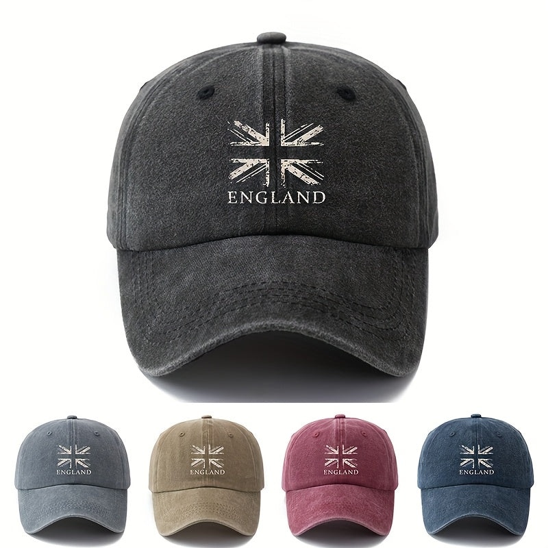 A Versatile British Flag Baseball Cap for Both Men And Women, a Classic Vintage Washed Outdoor Lightweight Curved Brim Hat, a Trucker Hat, Suitable for Outdoor Vacations, Camping, And Other Leisure Occasions
