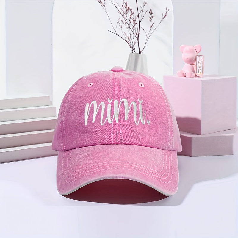 1 Unisex Y2K Style MIMI Washed Baseball Cap, Suitable for Outdoor Sports and Daily Wear