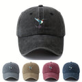 MAKEFGE Vintage Baseball Cap - Lightweight Distressed Trucker Hat, Available in Six Colors (Black/Dark Grey), Unisex, Suitable for Outdoor Casual Everyday Wear - Retro Structured Brim And Daily Headgear, Bird Pattern Design