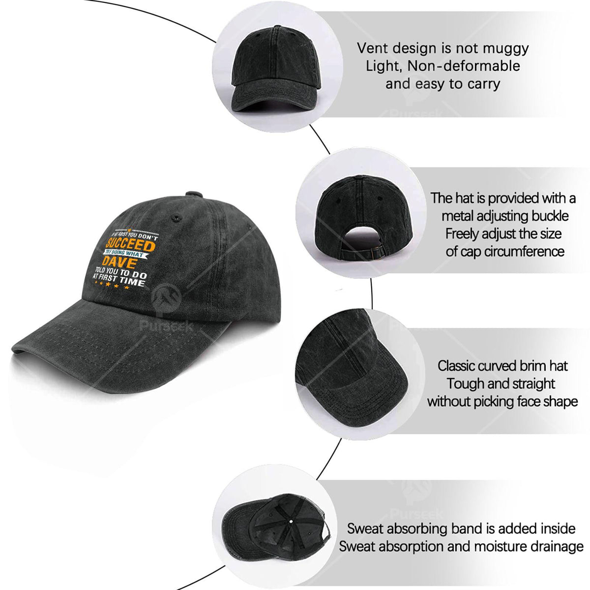 If at First You Dont Succeed Try Doing What Dave Told Youpng Baseball Hat