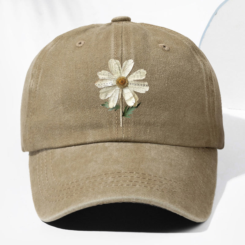 Unisex Floral Print Washed Vintage Baseball Cap Fashion Men Women Sun Hat Adjustable Size Trucker Cap Suitable for All Seasons Daily Wear