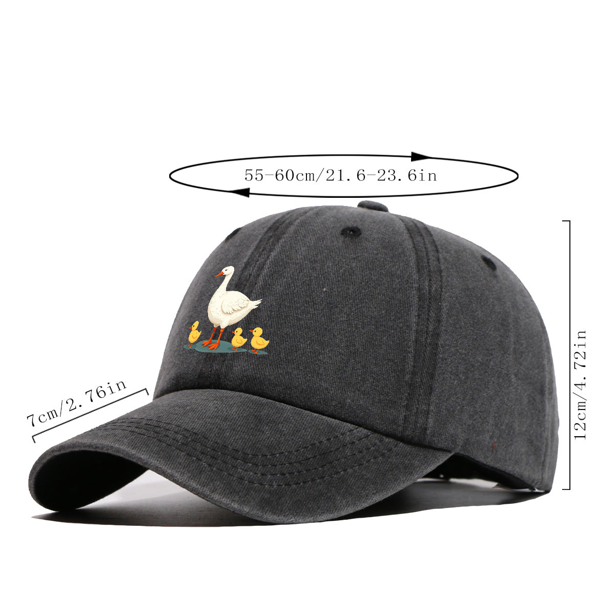 1pc Mother Goose And Three Little Yellow Ducks Warm Printed Baseball Cap Cute Pattern Sun Hat Fashionable And Versatile Unisex Duck Tongue Cap Adjustable Size Dad Fishing Hat Mom Strolling Hat Couple Skateboard Hat Suitable for Park Play