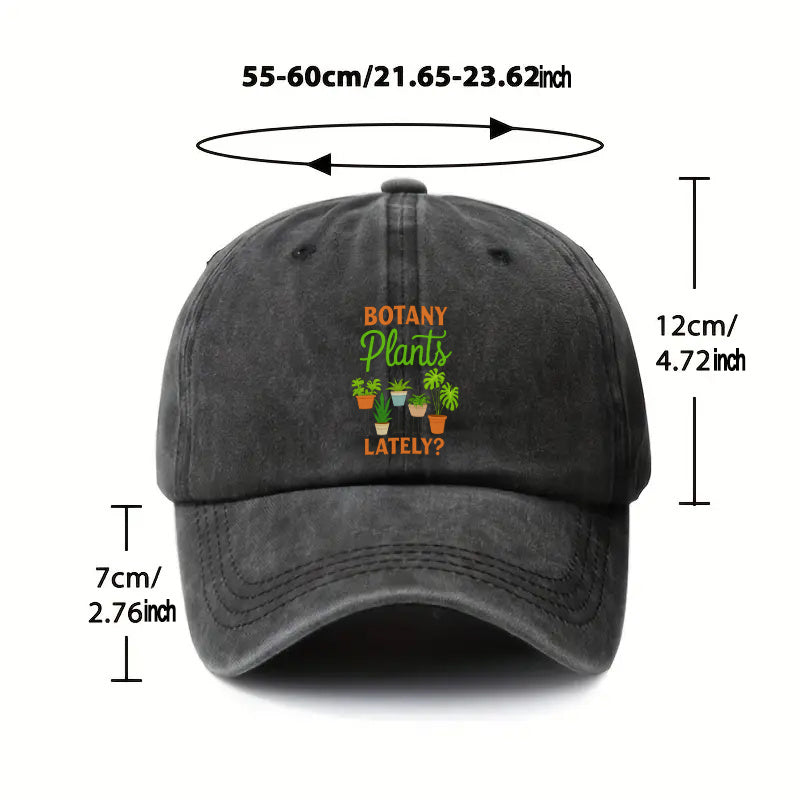 1P 1pc, Adjustable Baseball Cap with "Plant" Print, Lightweight Printed Women's Hat, "Plant Lover" Men's Trendy Cap, an Ideal Gift for Weddings, Parties, and Birthdays.