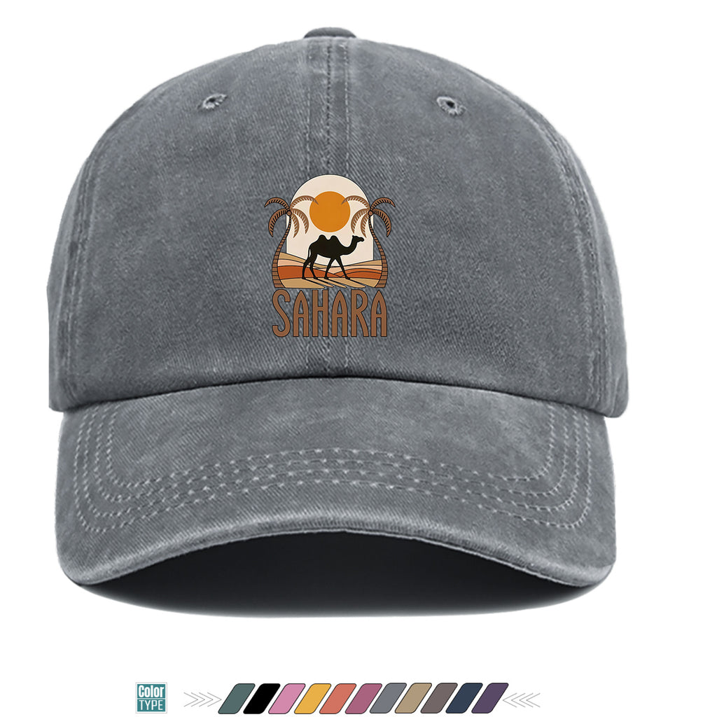 1pc Sahara-Themed Camel and Palm Tree Print Baseball Cap, Comfortable and Breathable Sun Hat, Stylish, Simple, and Beautiful, Unisex Baseball Cap with Adjustable Size, Trucker Hat, Beach Vacation Hat, Suitable for Outdoor Adventures, Desert Travel