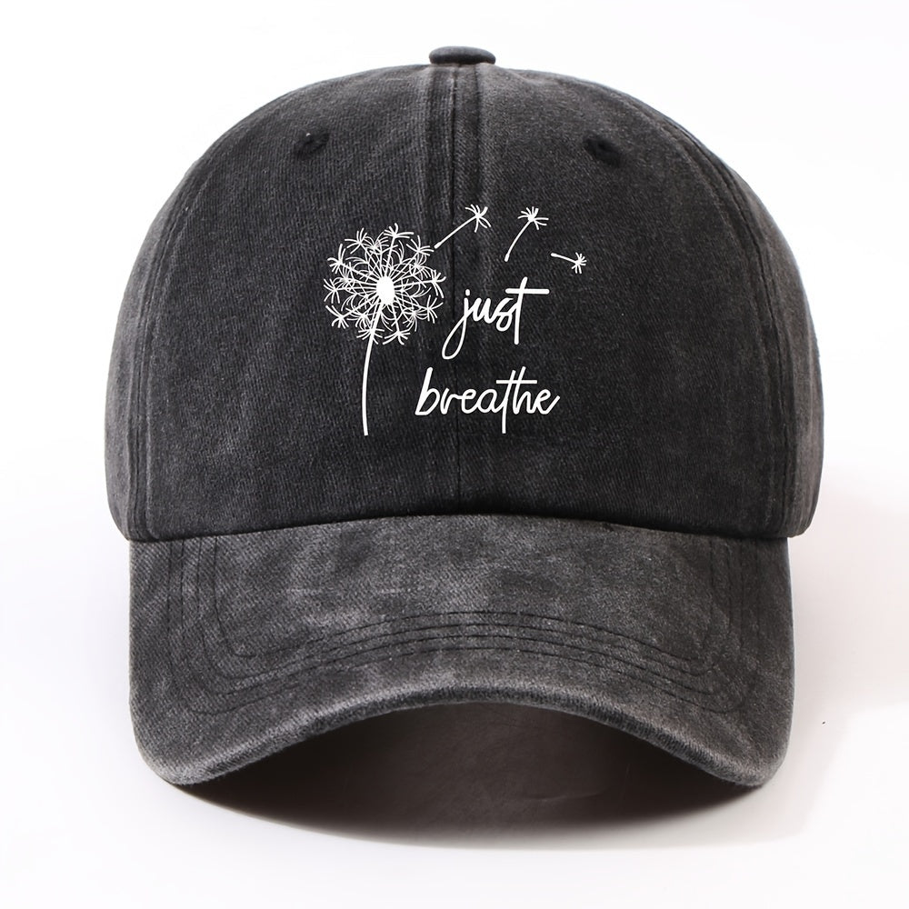 Unisex Retro Dandelion Print Baseball Cap with Curved Brim - Adjustable Dad Hat Suitable for Cycling, Outdoor & Casual Wear - Lightweight All-Season Round Cap (Metal Closure)
