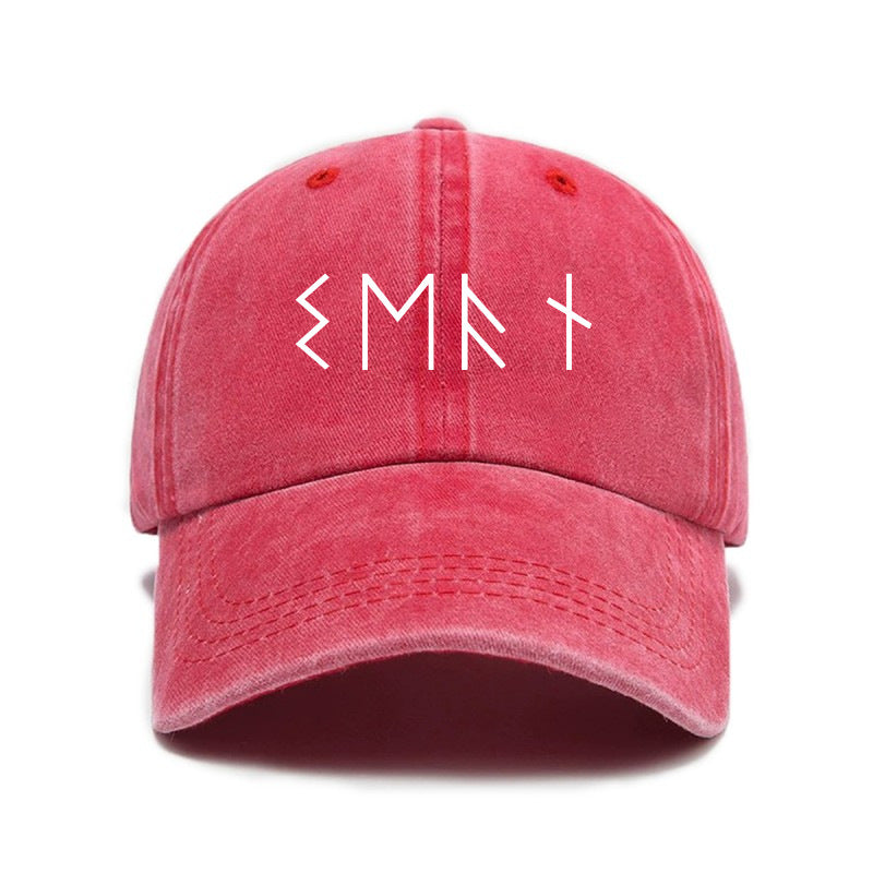 1 Top Water Washed Old Printed Baseball Cap Adult Versatile Easy Letter Popular Retro Printed Water Washed Old Soft Top Sunshade Baseball Cap for Men And Women