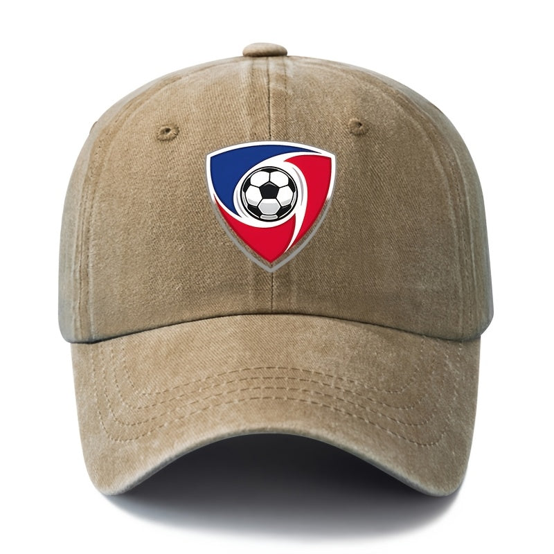 2026 Football Event Baseball Cap, a Unisex Fashionable and Versatile Printed Football Shield Baseball Cap, Classic Vintage Washed Outdoor Lightweight Curved Brim Hat, Trucker Baseball Cap, Suitable for Outdoor Vacations, Travel, Camping, and Other