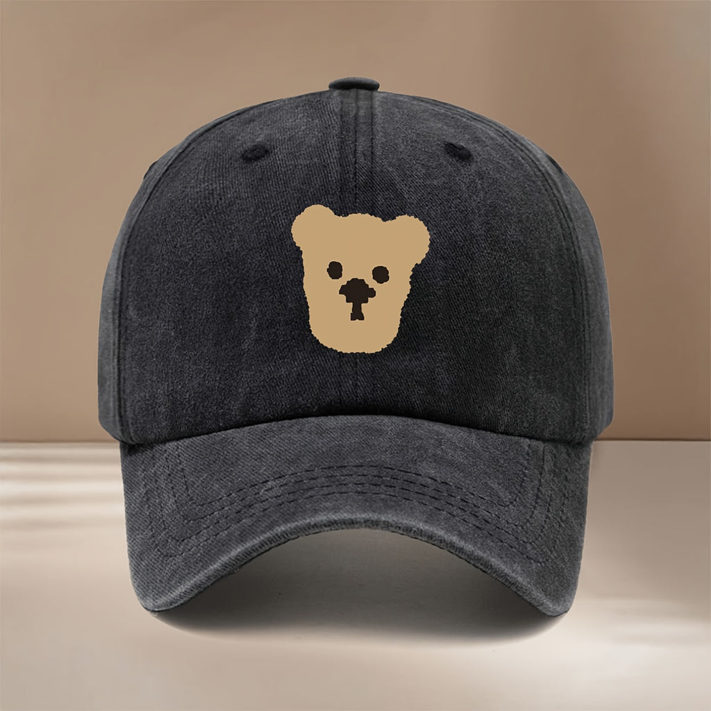 This Is a Baseball Cap with a Pixelated Bear Print, Featuring a Comfortable, Simple, and Adjustable Design. It's a Unisex Casual Hat with a , Lightweight Duckbill Brim. Suitable for Outdoor Sports, Dinners, Camping, and Trendy Fashion