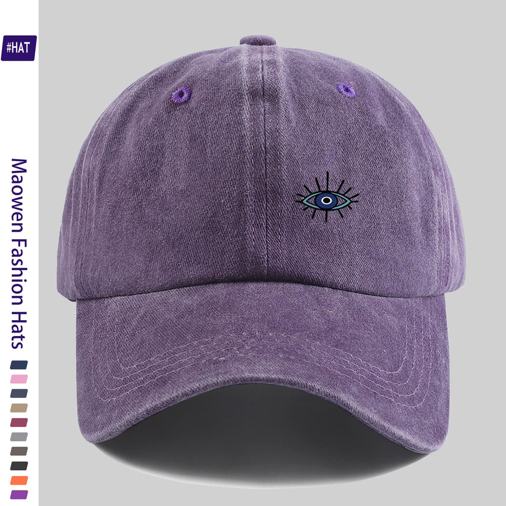 1pc Vintage Washed Distressed Trucker Dad Hat - Adjustable Snapback Baseball Cap with Fun Eye Print, Lightweight Breathable Suitable for Outdoor Fishing Hunting Driving, Unisex Gift for Men & Women, Machine Washable for and -the-