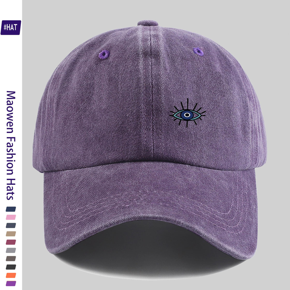1pc Vintage Washed Distressed Trucker Dad Hat - Adjustable Snapback Baseball Cap with Fun Eye Print, Lightweight Breathable Suitable for Outdoor Fishing Hunting Driving, Unisex Gift for Men & Women, Machine Washable for and -the-