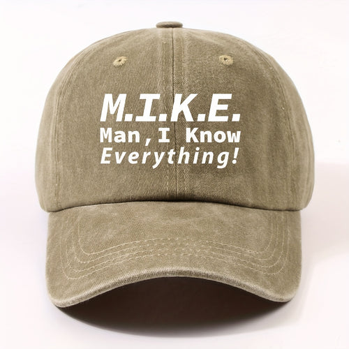 1 Fashion Motto Maniknoweverything Heat Pressed Baseball Cap Unisex Outdoor Casual Vintage Duckbill Cap Cycling Easy Cap