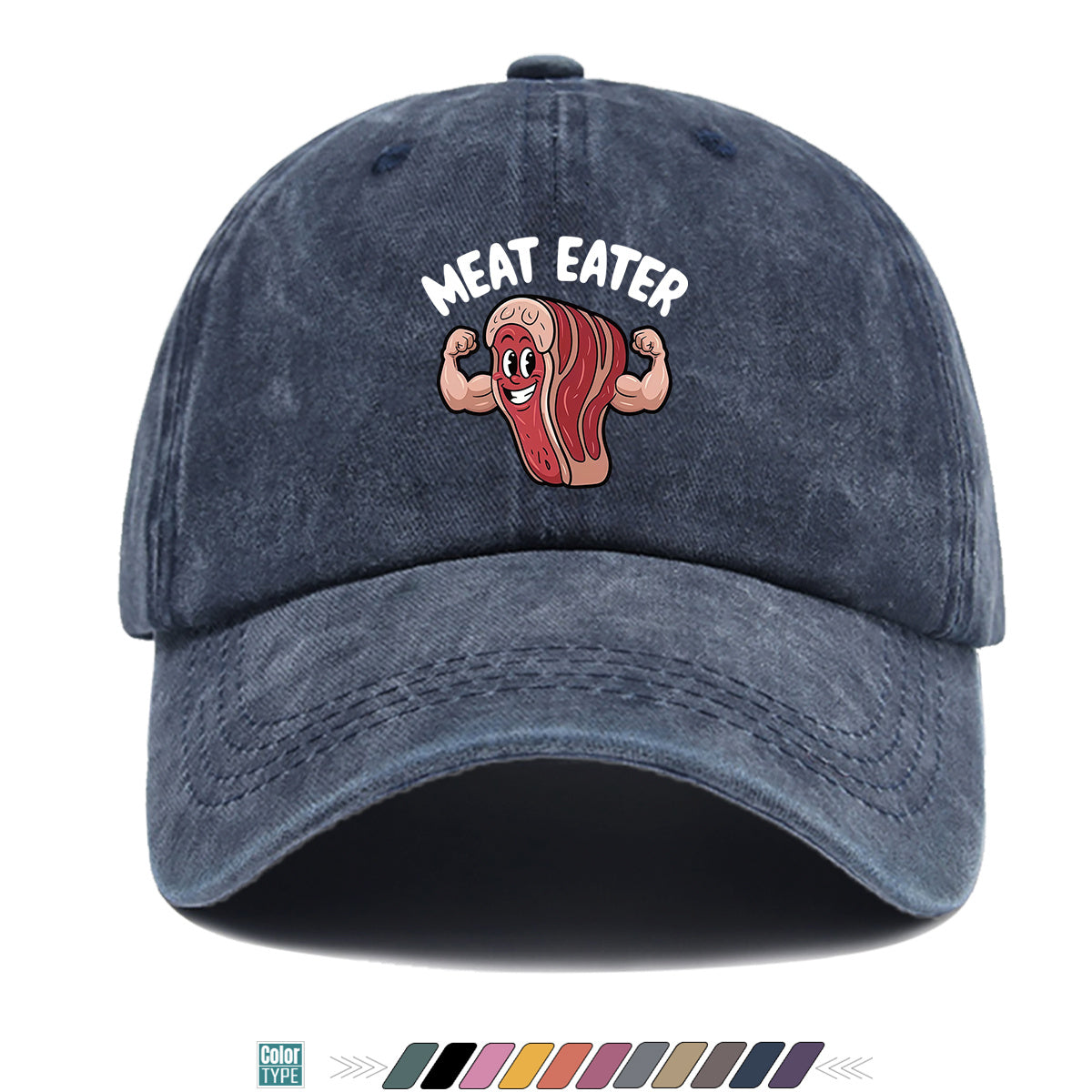 1pc 1pcs Muscle Steak Print Baseball Cap Suitable for Men & Women, Adjustable Duckbill Hat with Steak, Food-Themed Gift for BBQ Parties, Picnic, Outdoor, Casual Wear, Sports Hat for Foodie Friends, Birthday Present