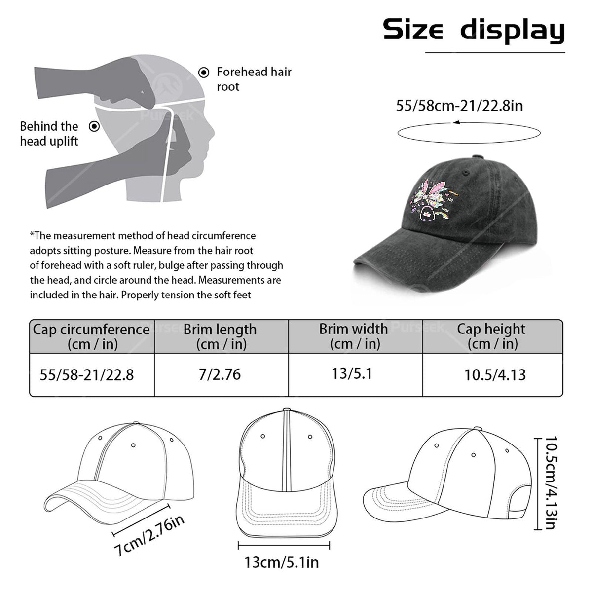 Nurse Stethoscope Baseball Cap - Retro Printed Full Body Iconic Symbol, Suitable for Christmas, Games, Nurse Uniforms, Unisex, Hand Wash Or Dry Clean