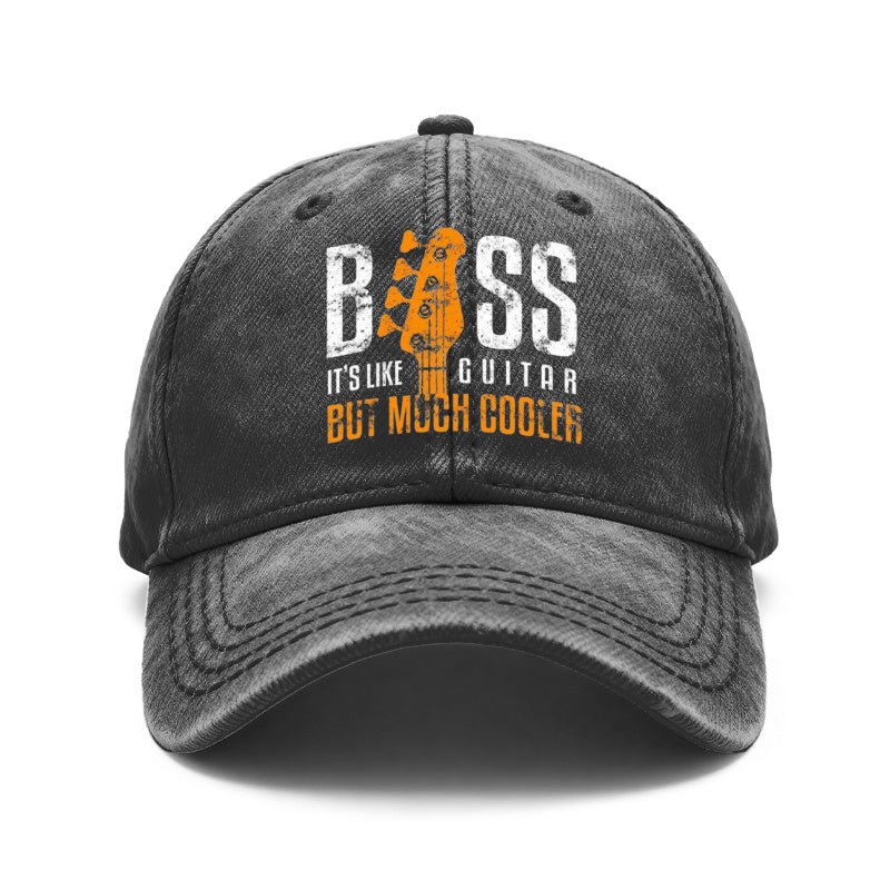 1pc Retro Distressed Unisex Baseball Caps, Bass Guitar It'S Similar to Guitar But Way Cooler Design Print, Adjustable, Ideal for Outdoor Activities And Casual Attire, Gifts for Both Men And Women, Friends