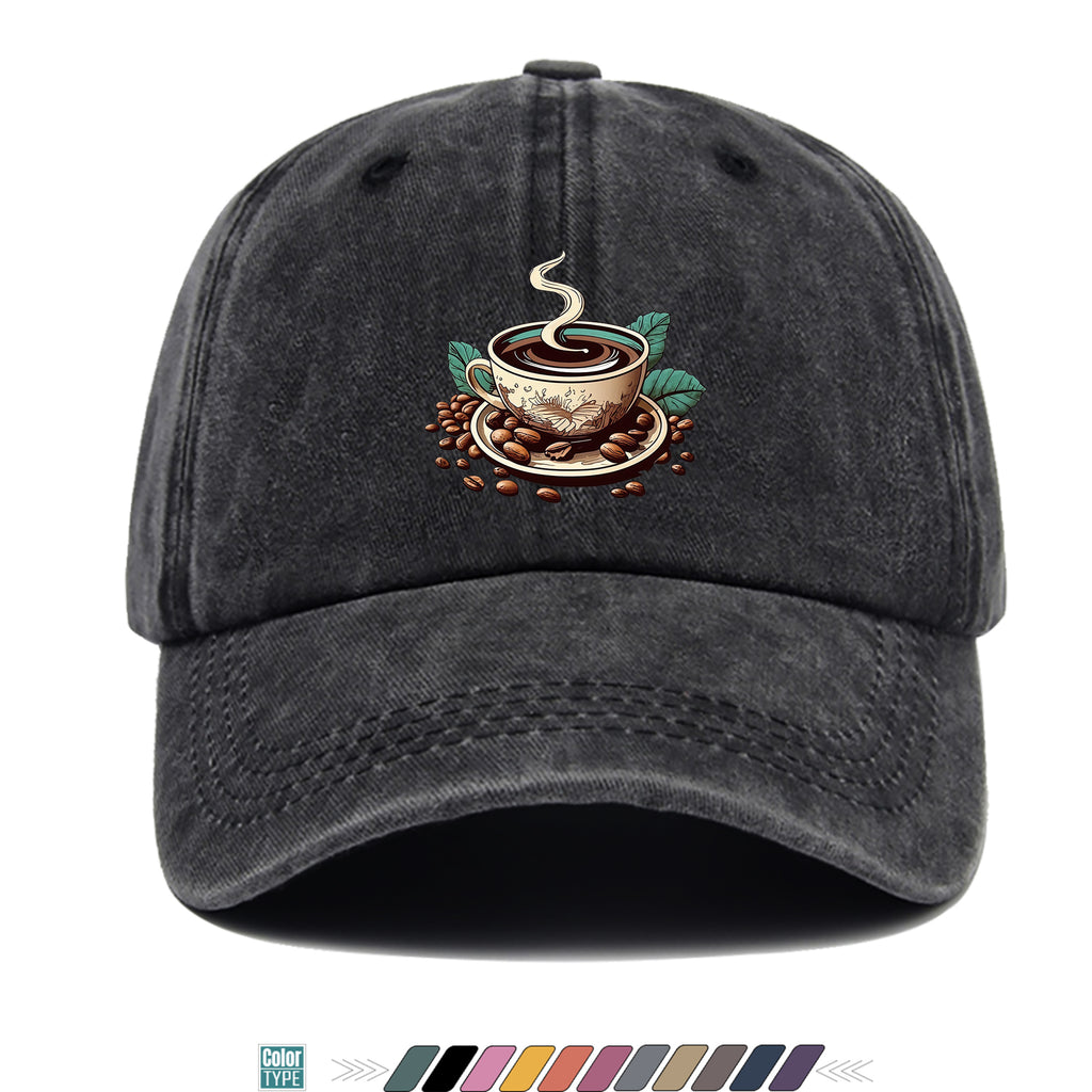 1pc 1pcs Vintage American Trucker Hat - Adjustable Soft Top Dad Cap with Coffee Print, Breathable Suitable for Outdoor Sports, Cycling,, Fishing, for Men & Women, Unisex for Youth, Skateboarding, Parties, Festivals, Gift